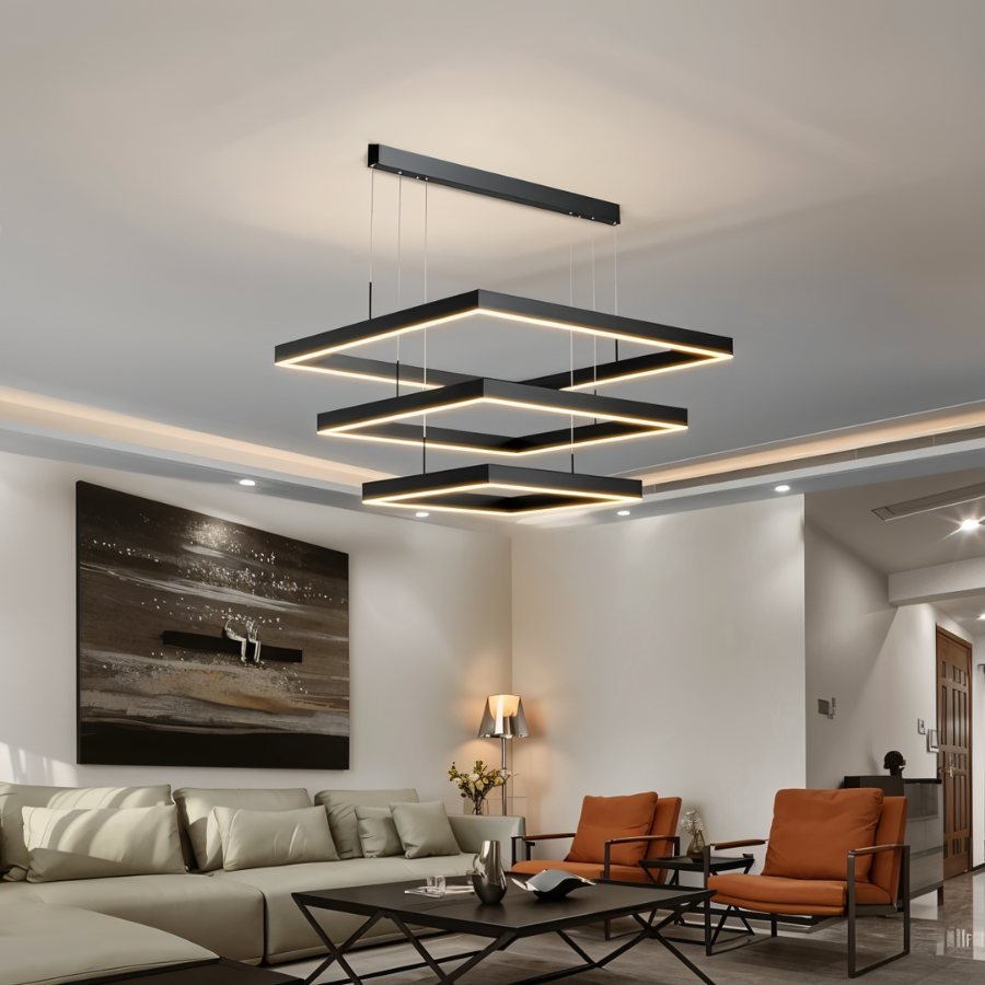 Lampadario Noir Aura per Illuminazione Elegante e Diffusa in Nero o Bianco  
