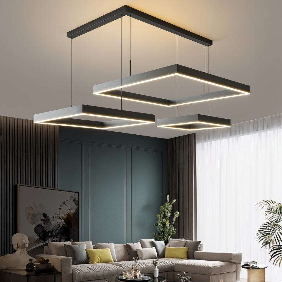 Lampadario Noir Aura per Illuminazione Elegante e Diffusa in Nero o Bianco  