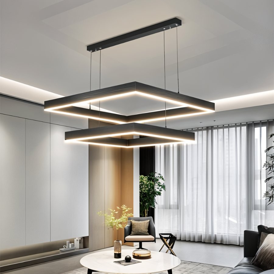Lampadario Noir Aura per Illuminazione Elegante e Diffusa in Nero o Bianco  
