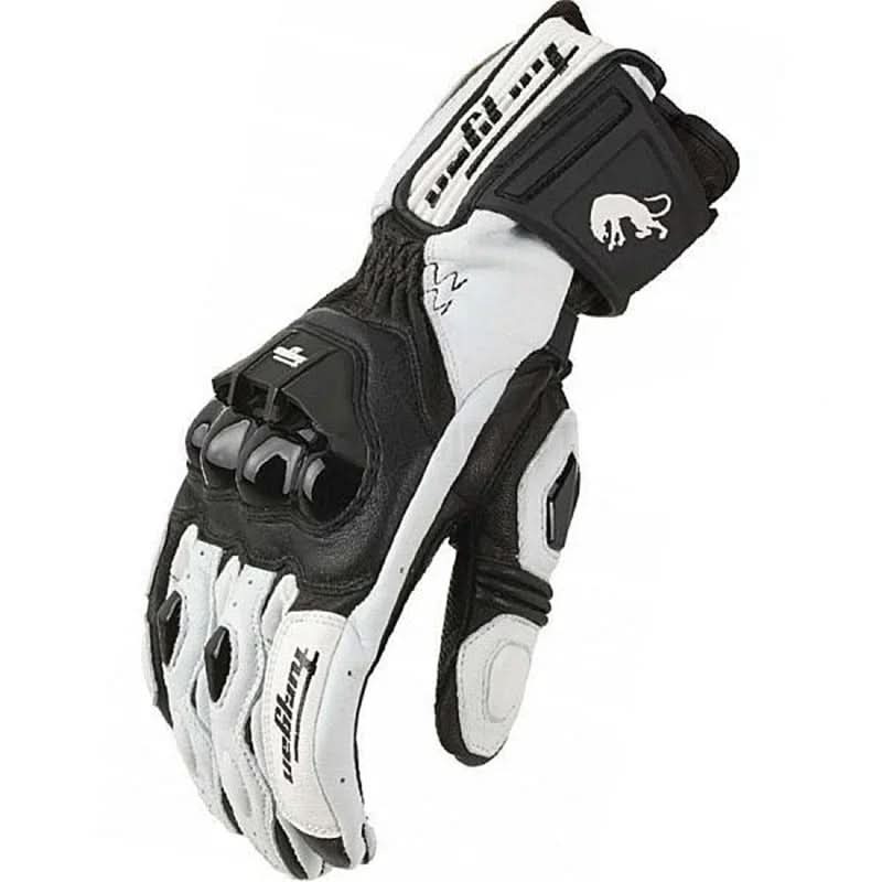 Motorradhandschuhe aus Leder mit Schutzpolsterung und atmungsaktiver Perforation - Fioriscas
