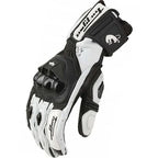 Motorradhandschuhe aus Leder mit Schutzpolsterung und atmungsaktiver Perforation - Fioriscas