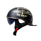 Motorcycle Half Helmet With Flip-Down Visor, VoltGlide DOT Certified