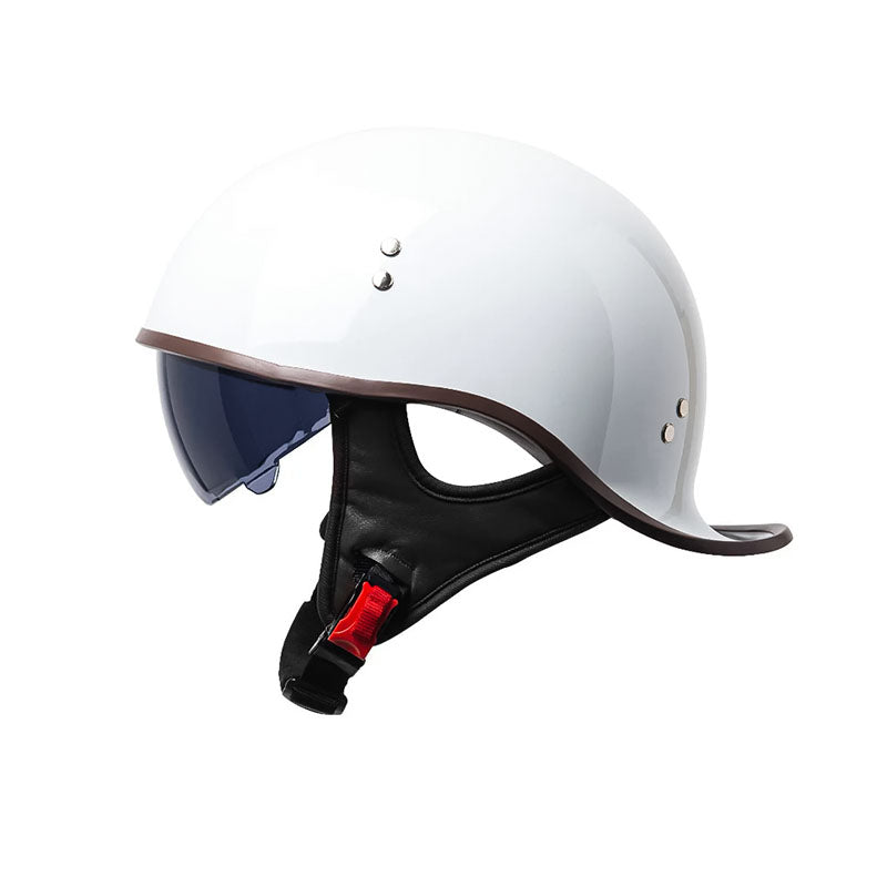 Motorcycle Half Helmet With Flip-Down Visor, VoltGlide DOT Certified