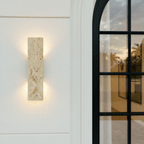 Lumina Travertine Wall Lamp With Warm Architectural Glow