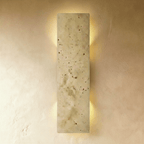 Lumina Travertine Wall Lamp With Warm Architectural Glow