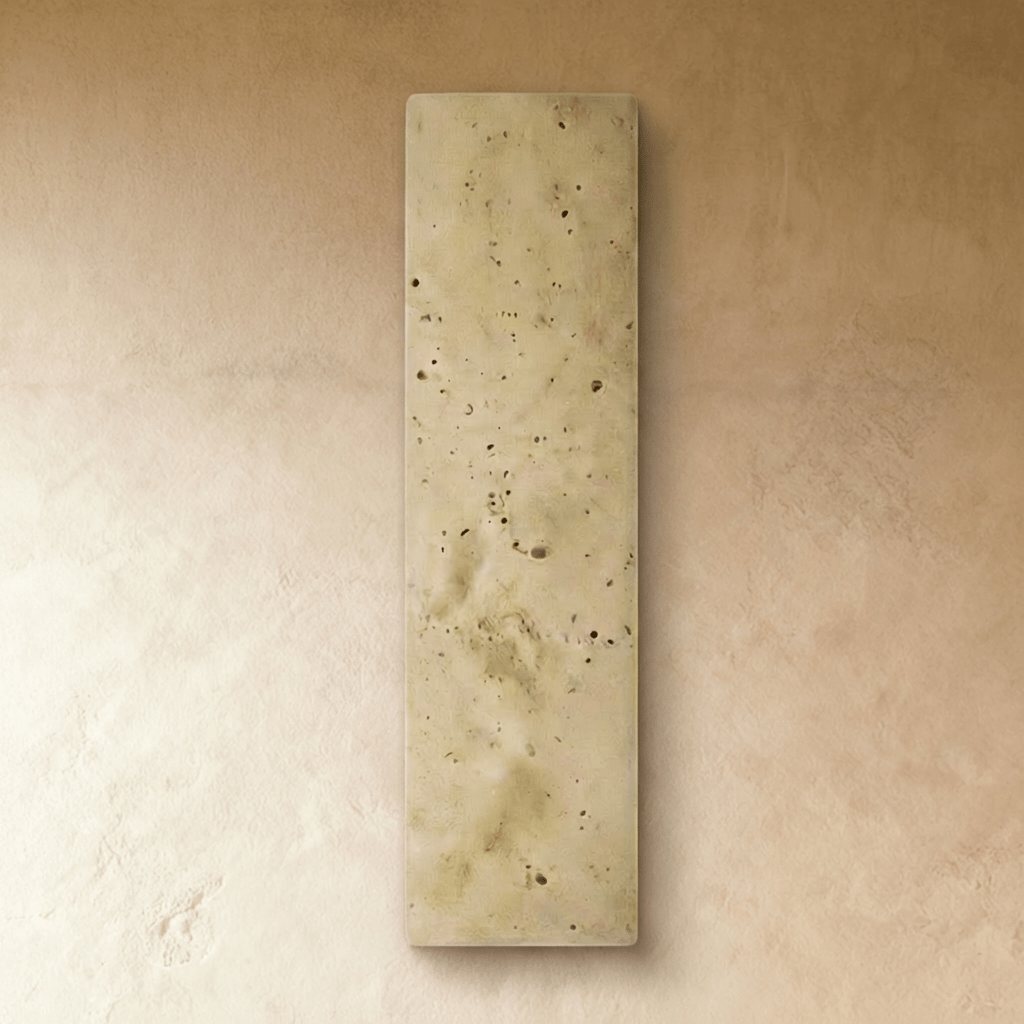 Lumina Travertine Wall Lamp With Warm Architectural Glow
