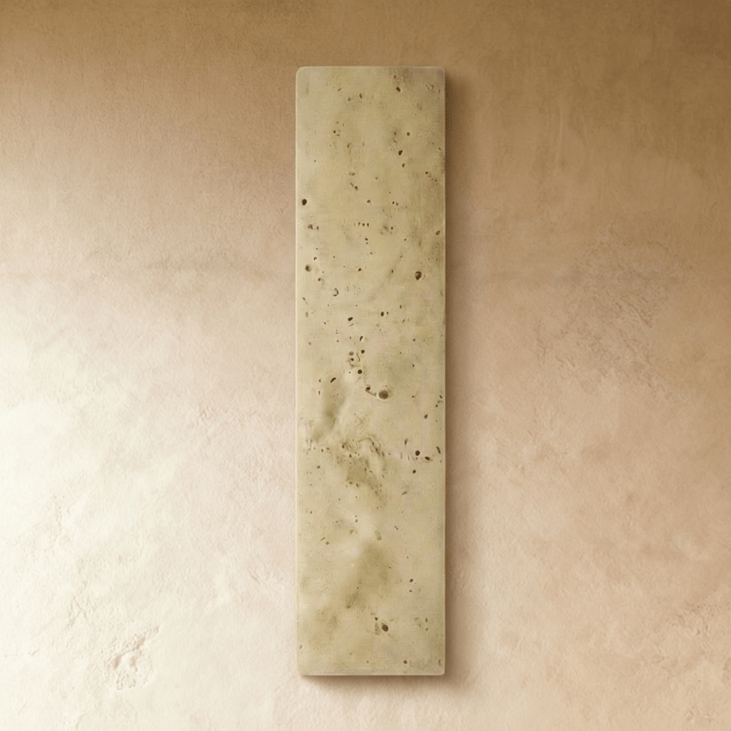 Lumina Travertine Wall Lamp With Warm Architectural Glow
