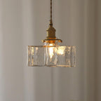 Candeeiro Suspenso Luxe Cubo de Vidro com Brilho Fosco e Transparente