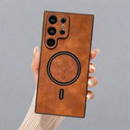 PU Leather Case For Samsung Galaxy S24 S23 S22 S21, Wireless Charge