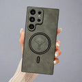 PU Leather Case For Samsung Galaxy S24 S23 S22 S21, Wireless Charge