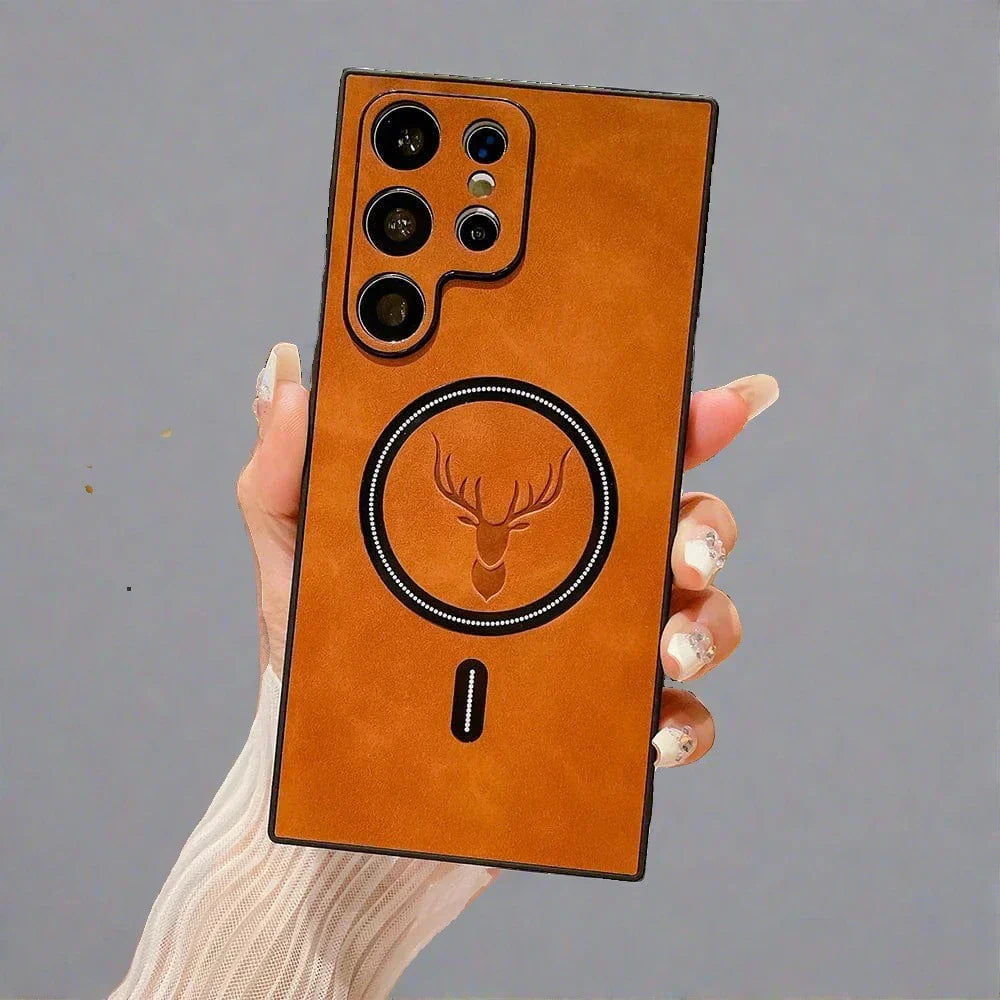 PU Leather Case For Samsung Galaxy S24 S23 S22 S21, Wireless Charge