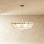 HaloSphere Stainless Steel And Glass Discs Chandelier