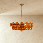 HaloSphere Stainless Steel And Glass Discs Chandelier