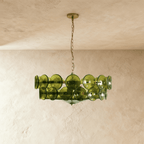 HaloSphere Stainless Steel And Glass Discs Chandelier