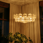 HaloSphere Stainless Steel And Glass Discs Chandelier