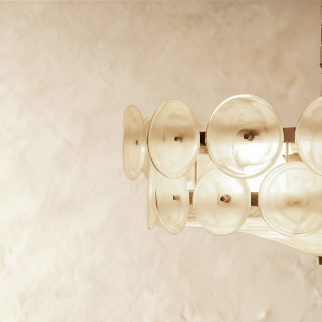 HaloSphere Stainless Steel And Glass Discs Chandelier