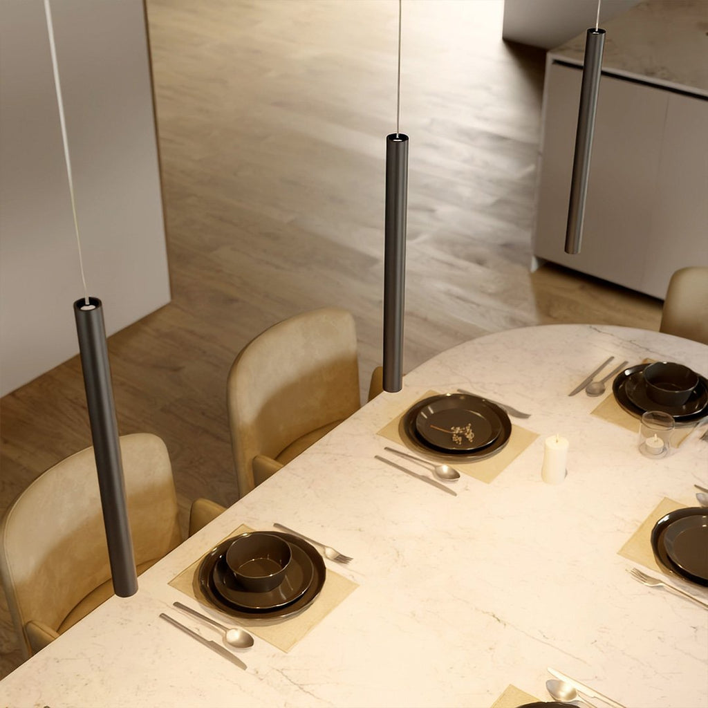 AeroLume Minimalistische Pendelleuchte aus Aluminium, warmweißes 2700K-LED-Licht