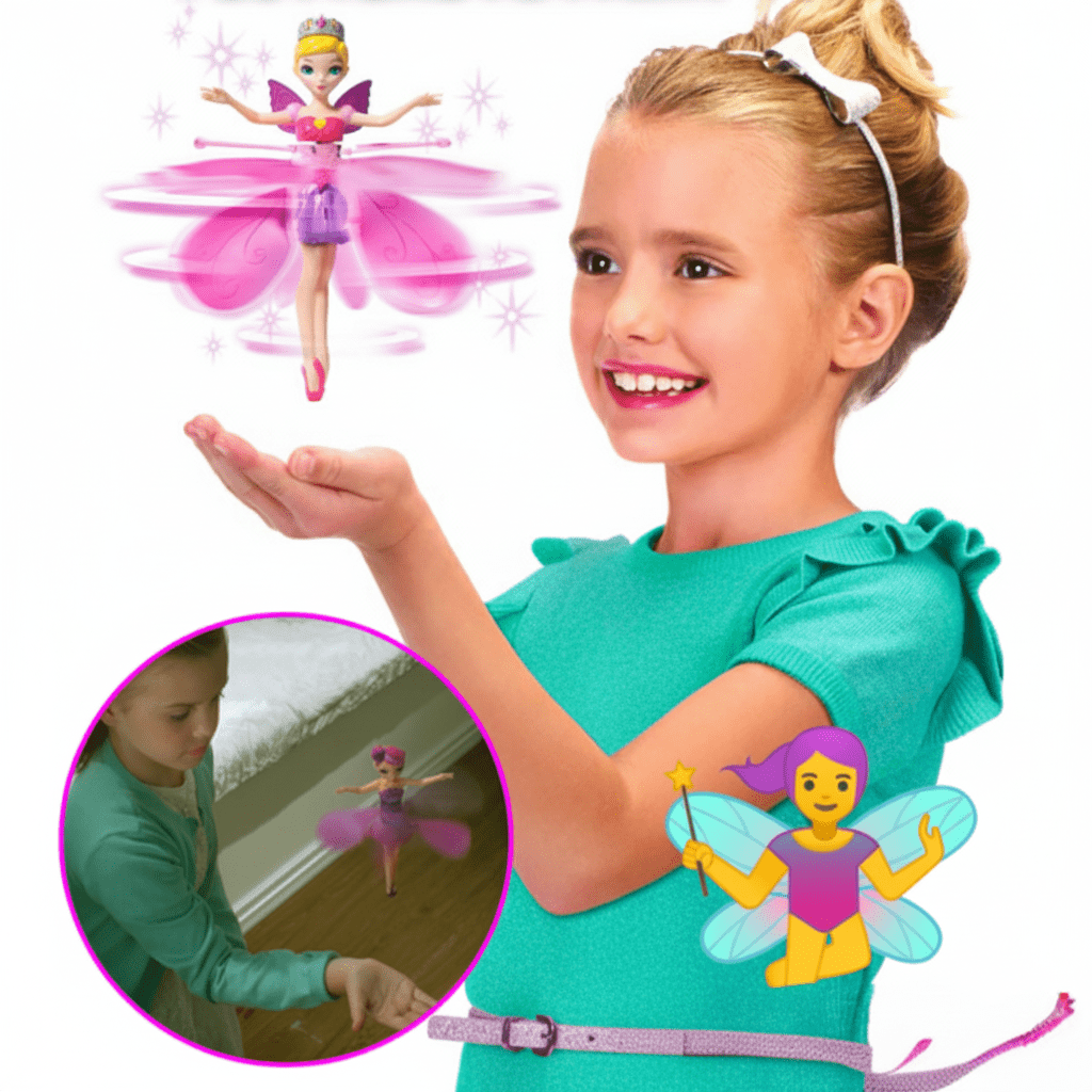 Giocattolo volante a forma di fata controllato tramite gesti con luce LED multicolore per bambini | Fioriscas