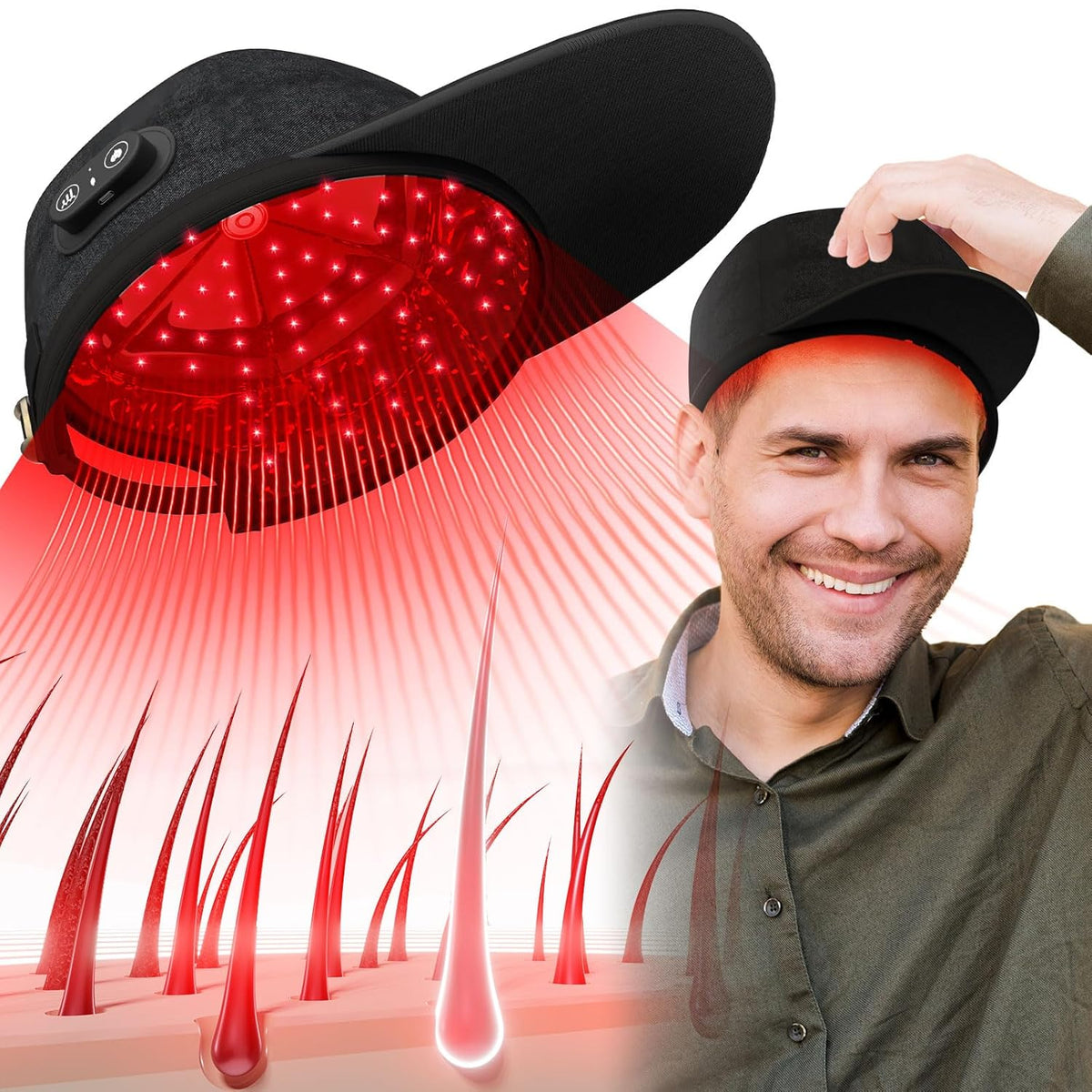 Cască laser fără fir pentru regenerarea părului – terapie cu lumină roșie | Fioriscas
