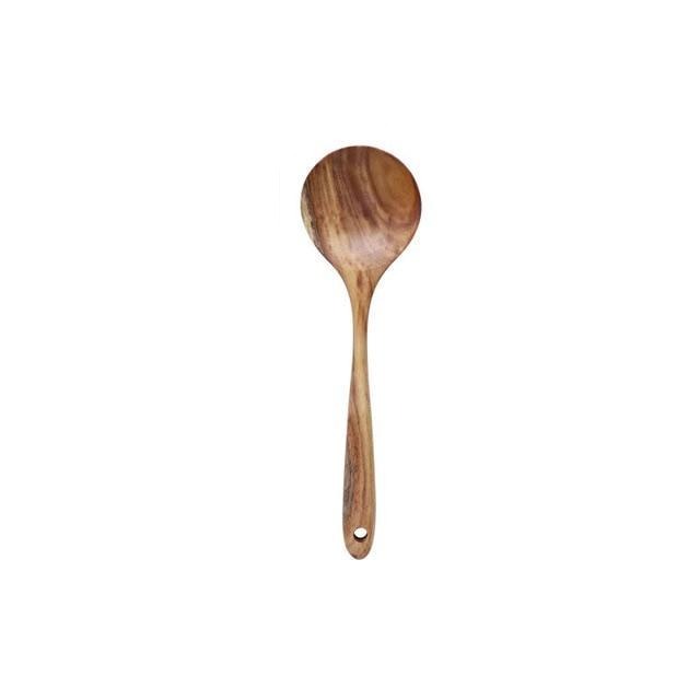 Keukengerei-set van teakhout, 7-delig, met voedselveilige oliefinish