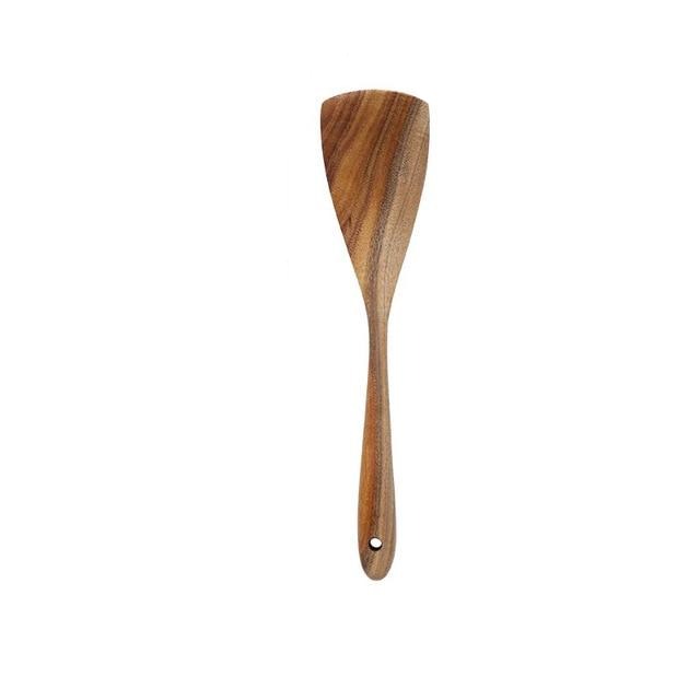 Keukengerei-set van teakhout, 7-delig, met voedselveilige oliefinish