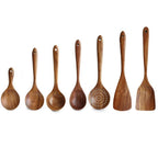 Keukengerei-set van teakhout, 7-delig, met voedselveilige oliefinish