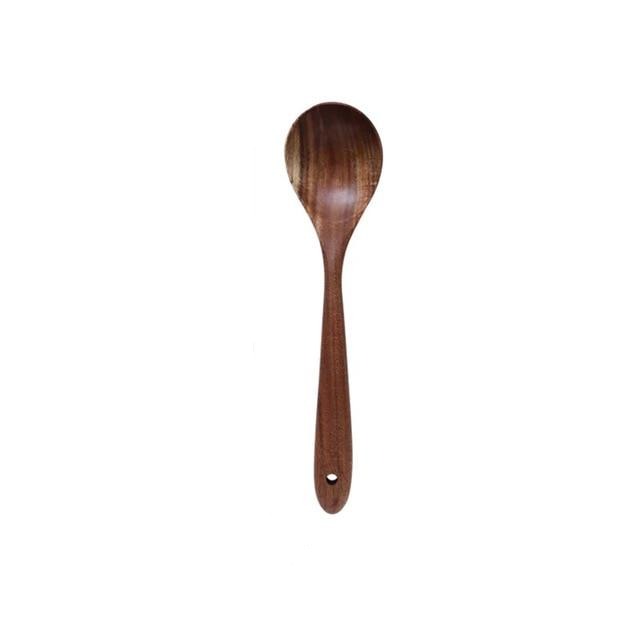 Keukengerei-set van teakhout, 7-delig, met voedselveilige oliefinish