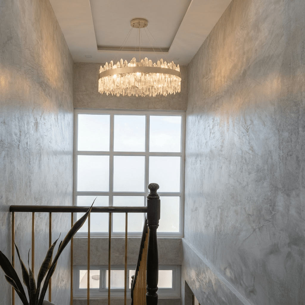 Lumiara kristallen cascade kroonluchter met koperen en gouden afwerking