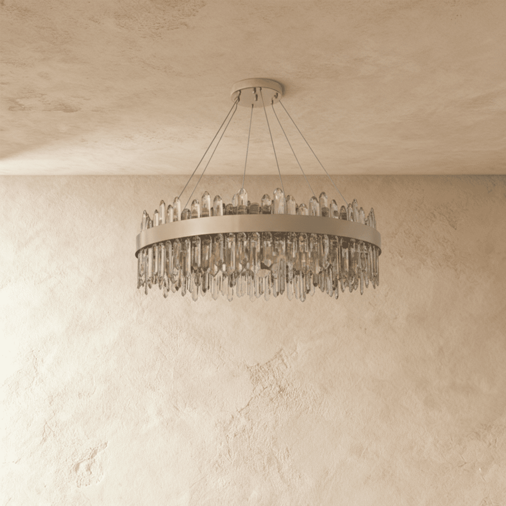 Lumiara kristallen cascade kroonluchter met koperen en gouden afwerking