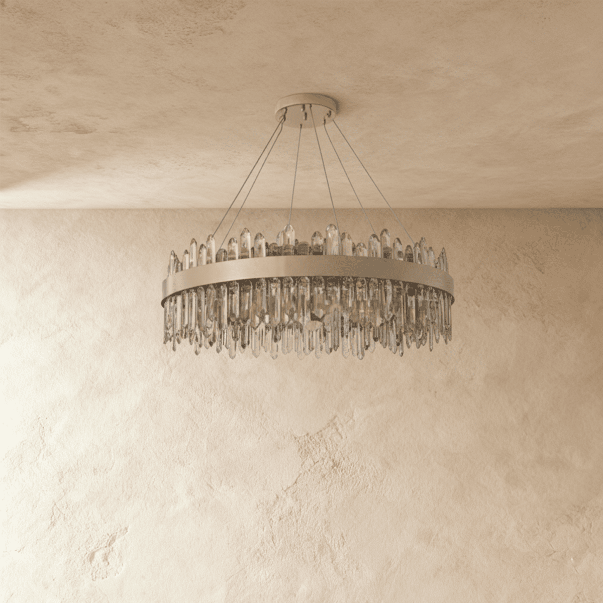 Lumiara kristallen cascade kroonluchter met koperen en gouden afwerking