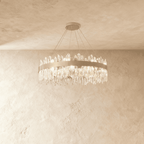 Lumiara kristallen cascade kroonluchter met koperen en gouden afwerking