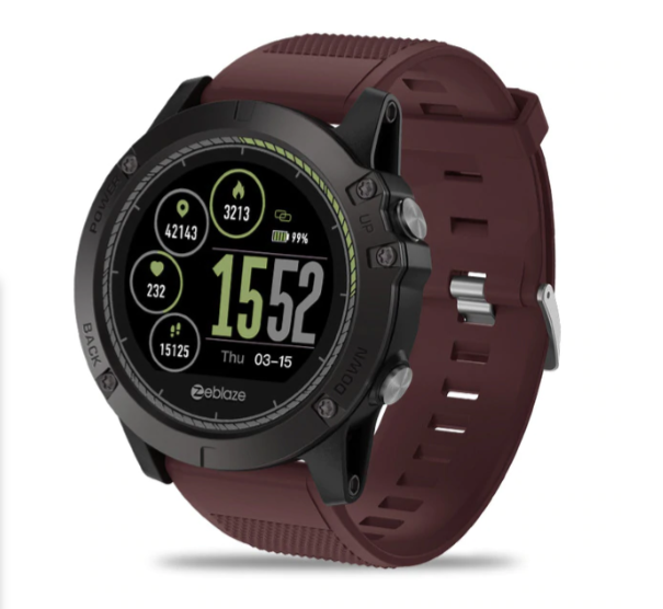 RidgeTech robust udendørs-smartwatch, vand- og støvafvisende, pulsmåling