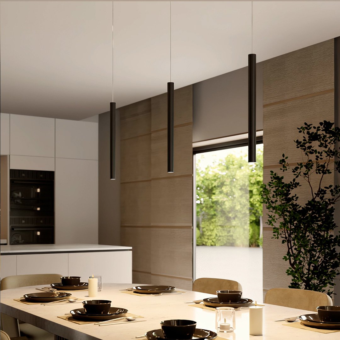 AeroLume Minimalistische Pendelleuchte aus Aluminium, warmweißes 2700K-LED-Licht
