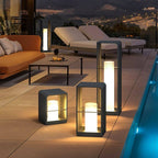 Lampada da giardino esterna LumaVale Dusk To Dawn con LED in alluminio ricaricabile