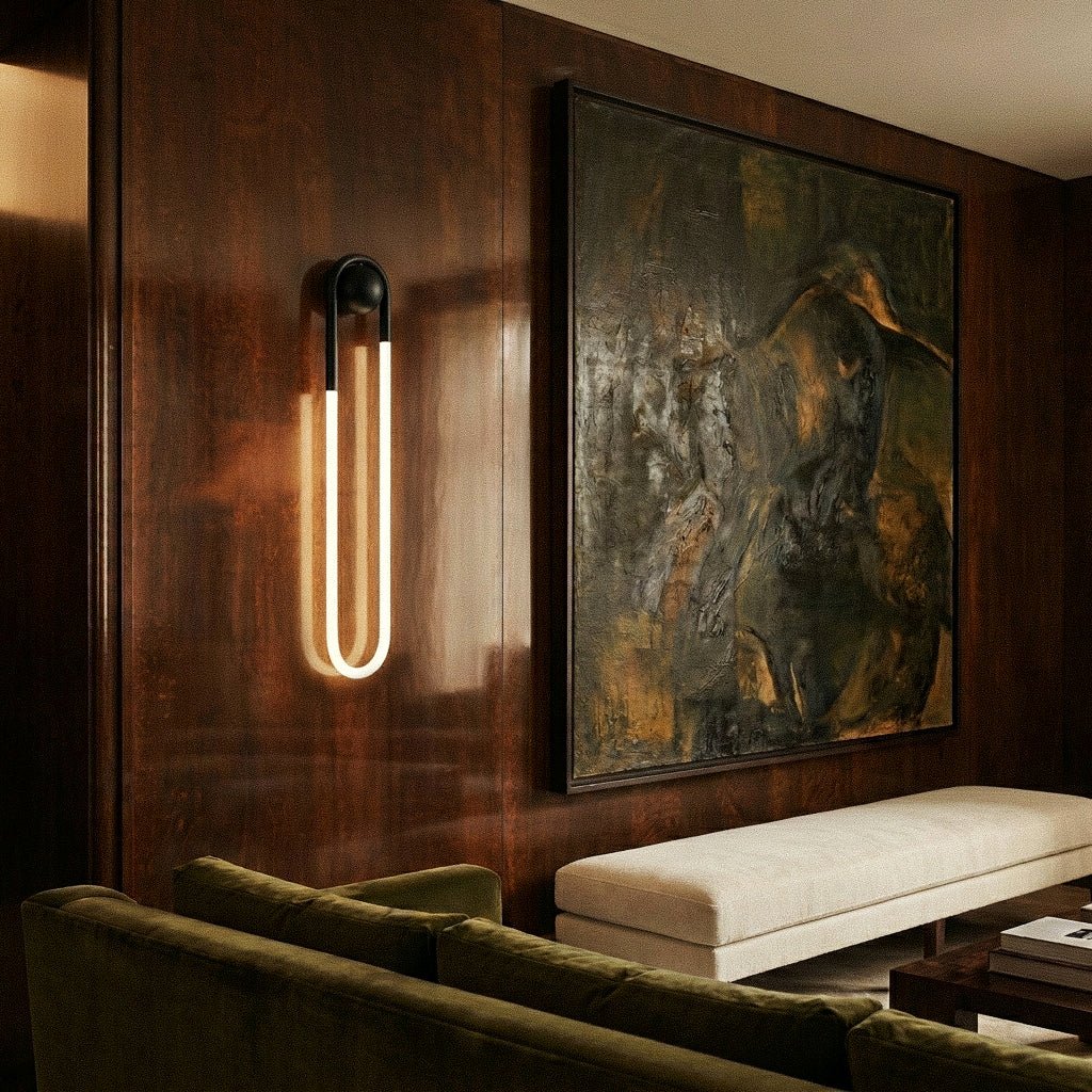 Auric Arc U Shaped Wall Lamp Minimalist Brass And Acrylic Fixture