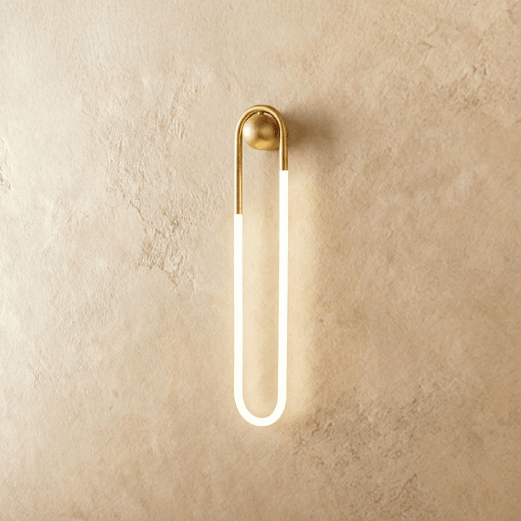 Auric Arc U Shaped Wall Lamp Minimalist Brass And Acrylic Fixture