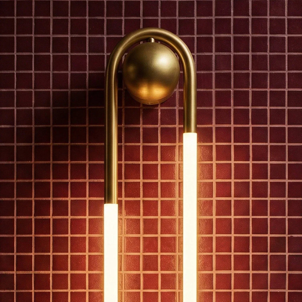 Auric Arc U Shaped Wall Lamp Minimalist Brass And Acrylic Fixture