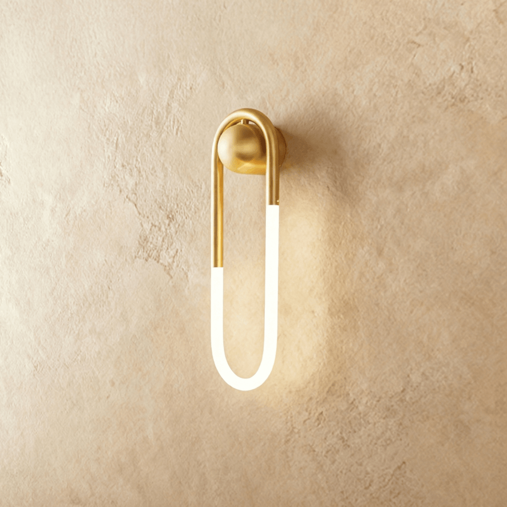 Auric Arc U Shaped Wall Lamp Minimalist Brass And Acrylic Fixture