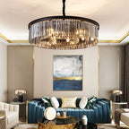 Lampadario Lumiere Crystal Halo che emana fascino hollywoodiano in nero o oro