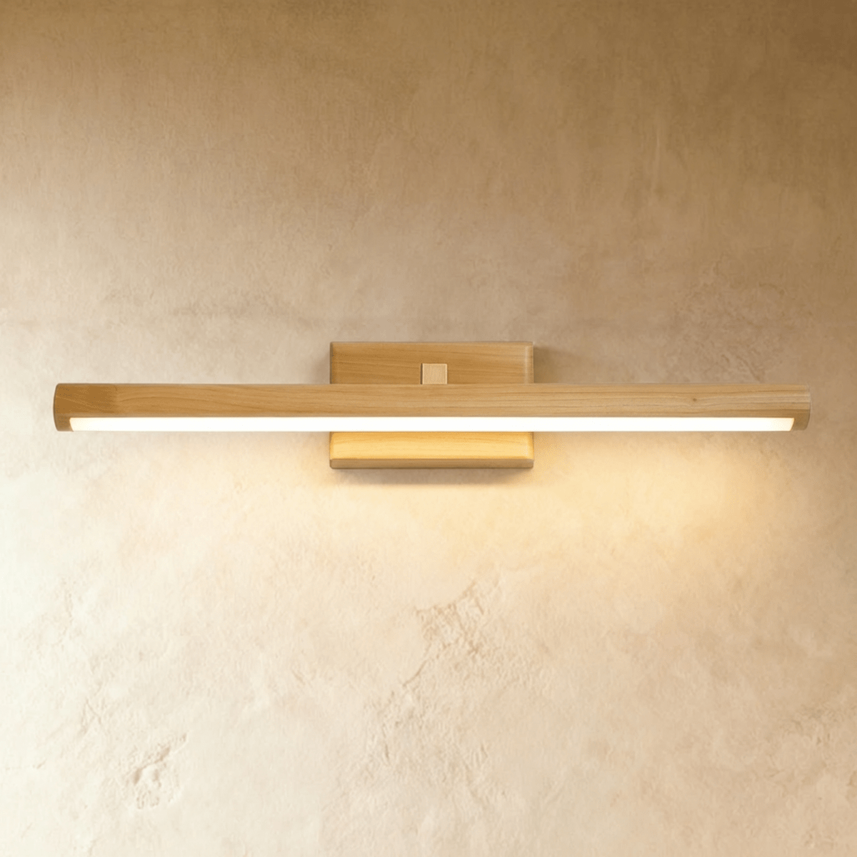Copper Wood Bathroom Vanity Wall Lamp With Walnut Or Natural Finish