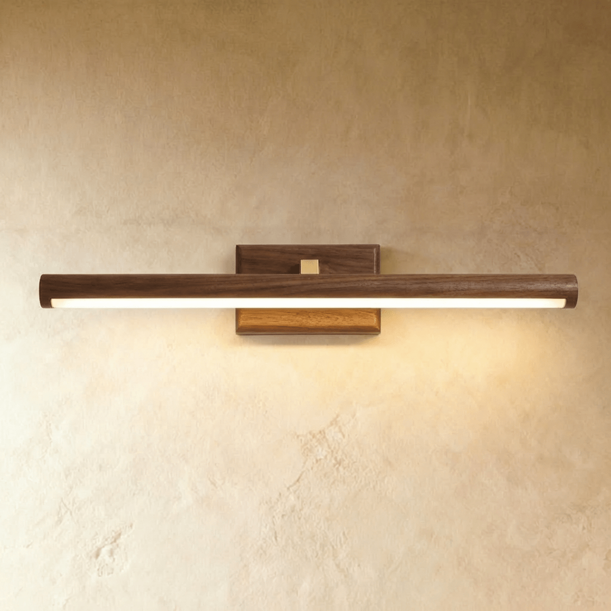 Copper Wood Bathroom Vanity Wall Lamp With Walnut Or Natural Finish