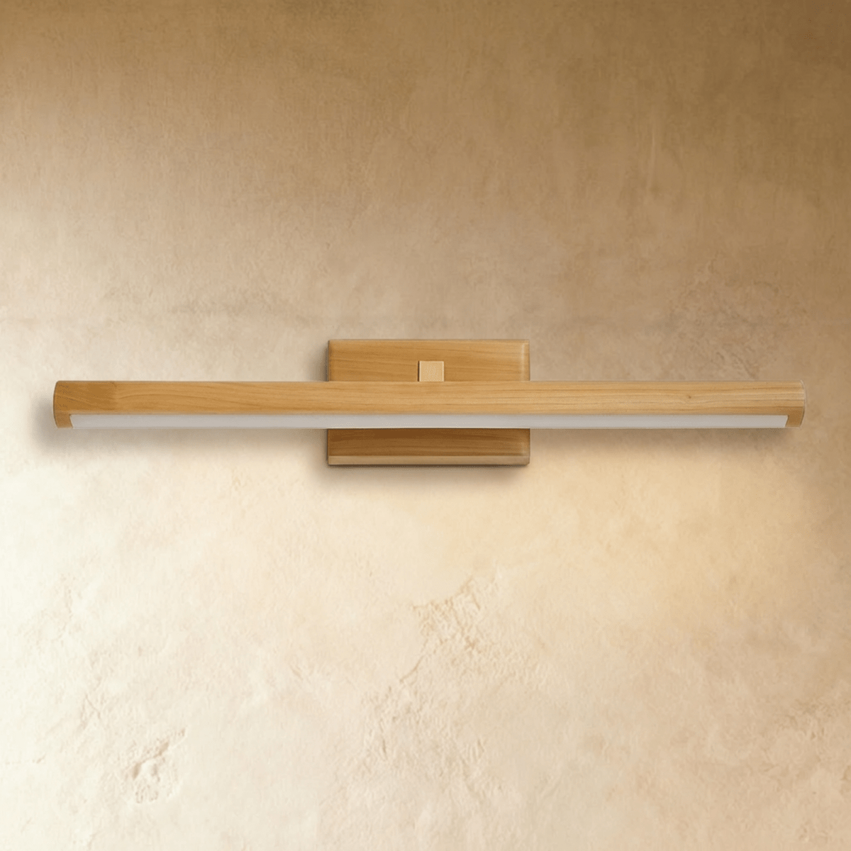 Copper Wood Bathroom Vanity Wall Lamp With Walnut Or Natural Finish