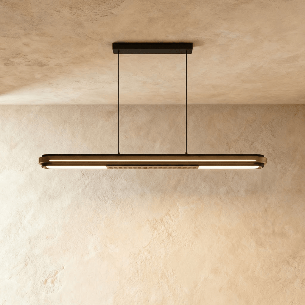 AeroLux lineární LED závěsné světlo s minimalistickým kovovým rámem