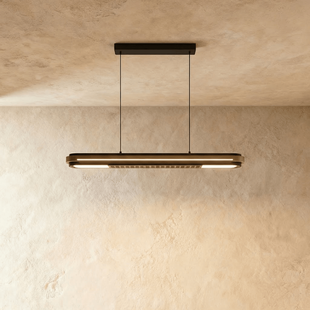 AeroLux lineární LED závěsné světlo s minimalistickým kovovým rámem