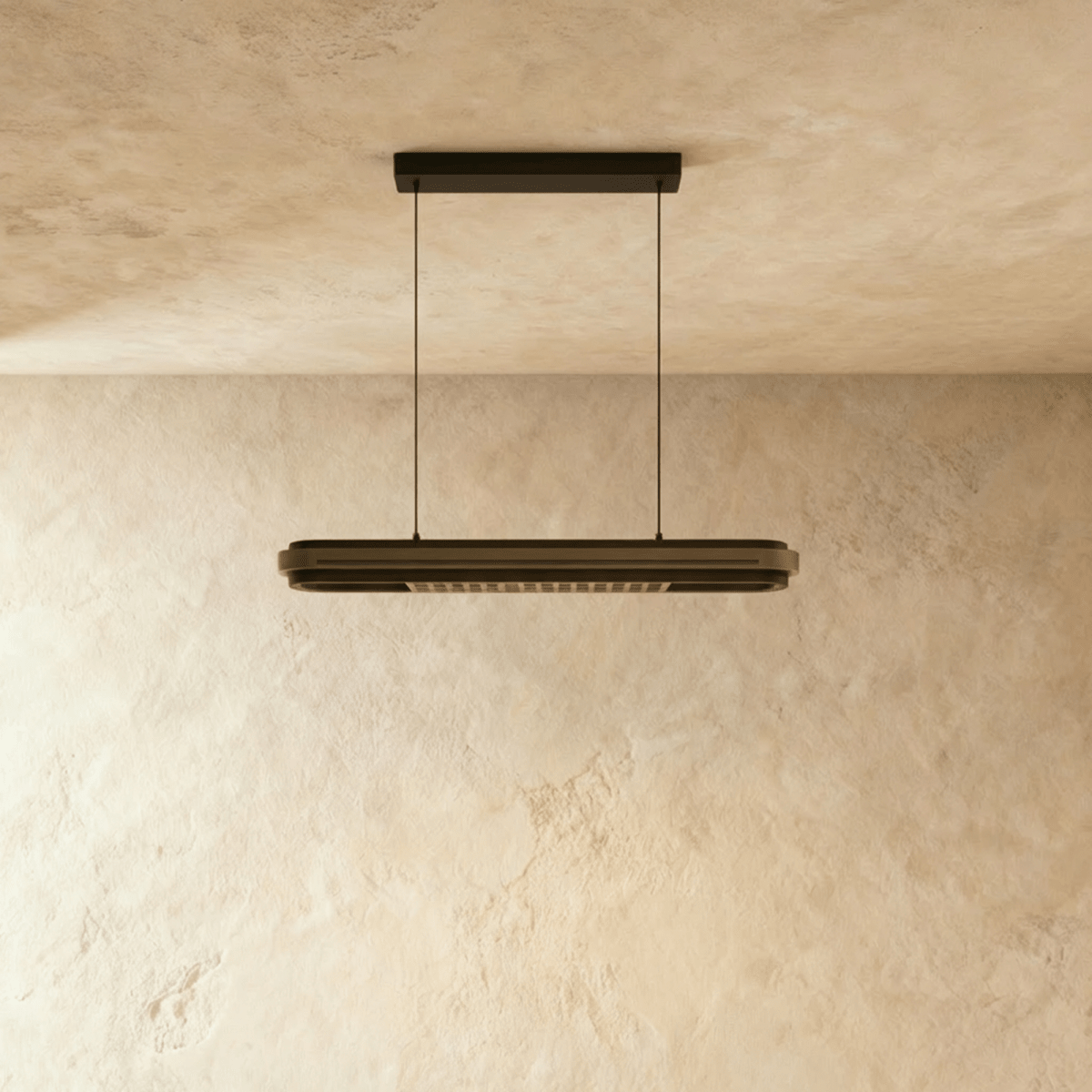 AeroLux lineární LED závěsné světlo s minimalistickým kovovým rámem